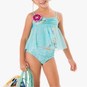 Disney Store Frozen Anna Elsa 2 PC Deluxe Swimsuit Girl Size 3 NEW